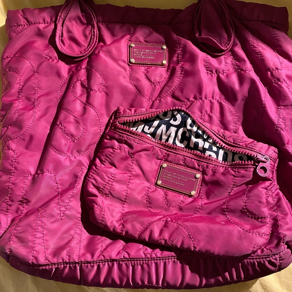 Marc Jacob’s Quilted laptop bag with cosmetic pouch